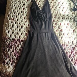 Basic Black V Neck Dress